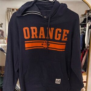 PINK Victoria's Secret Navy and Orange Graphic Hoodie